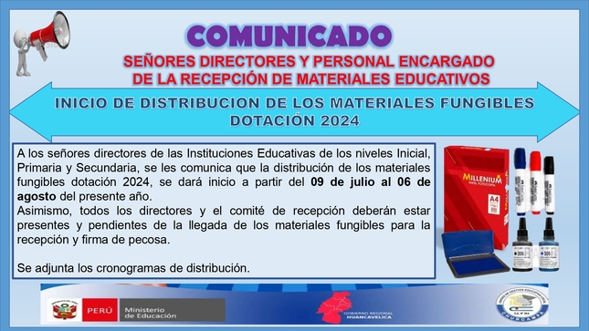 Distribución de materiales fungibles