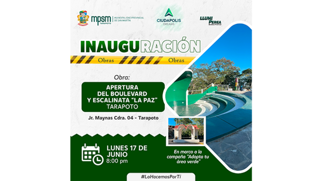 Gran apertura del remodelado de la Escalinata y Boulevard "La Paz".