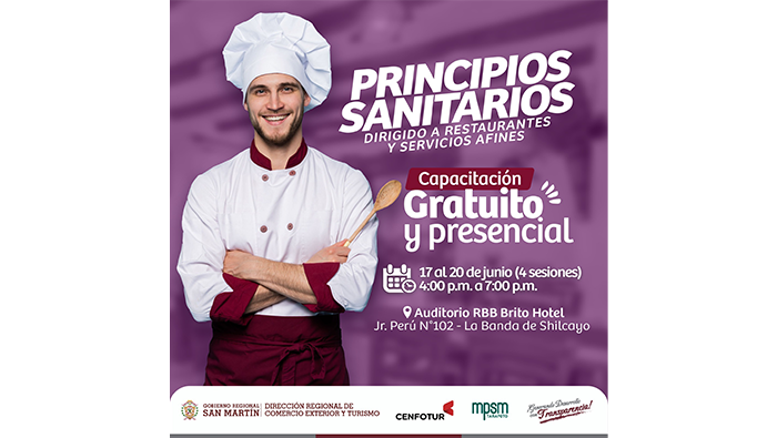 Capacitación "Principios Sanitarios", dirigido a restaurantes y servicios afines.
