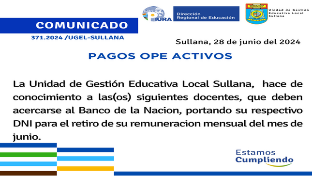 Comunicado N°371-2024