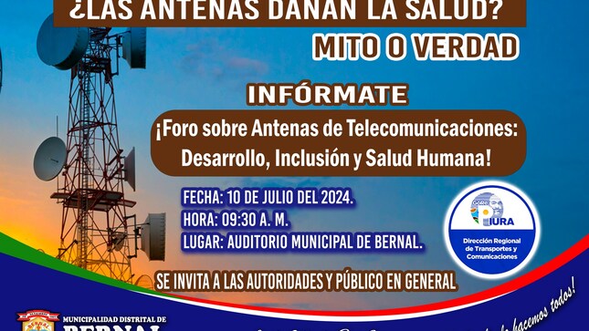 Foro sobre Antenas de Telecomunicaciones: Desarrollo, Inclusión y Salud Humana en Bernal. 