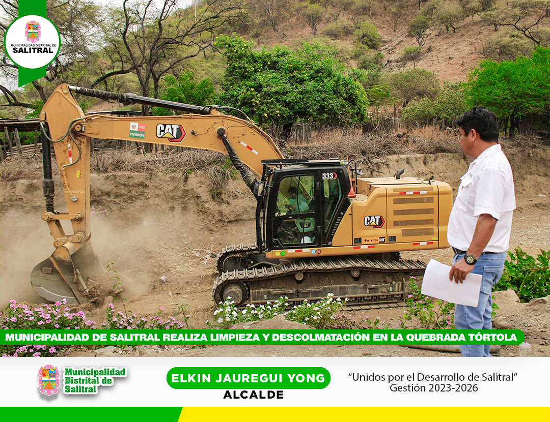 Municipalidad de Salitral realiza limpieza y descolmatación en la quebrada Tórtola