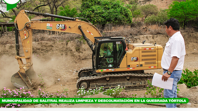 Municipalidad de Salitral realiza limpieza y descolmatación en la quebrada Tórtola