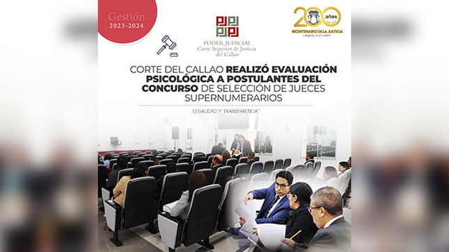 Corte del Callao realizó evaluación psicológica a postulantes del concurso de selección de jueces supernumerarios