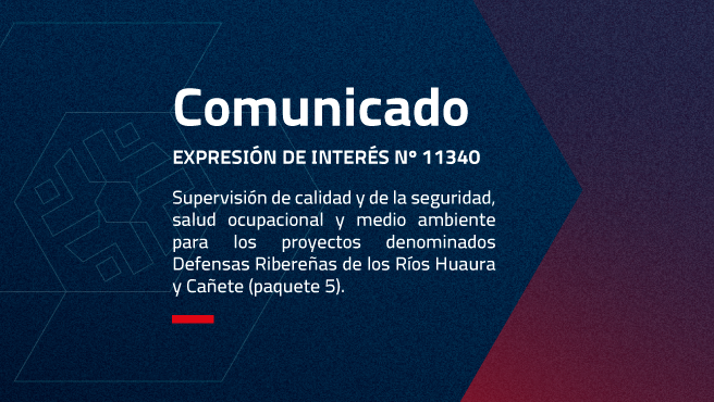 “SUPERVISIÓN DE CALIDAD Y DE LA SEGURIDAD, SALUD OCUPACIONAL Y MEDIO AMBIENTE PARA LOS PROYECTOS DENOMINADOS DEFENSAS RIBEREÑAS DE LOS RÍOS HUAURA y CAÑETE (PAQUETE 5)”