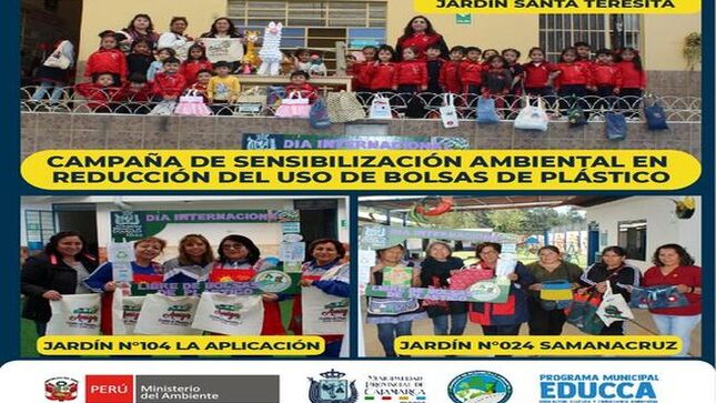 ✅La gerencia de Desarrollo Ambiental, en colaboración con el Programa Municipal EDUCCA, continúan promoviendo prácticas sostenibles a través de campañas de sensibilización en diversas instituciones educativas. Esta iniciativa busca disminuir el consumo de bolsas plásticas y fomentar el uso de bolsas de tela entre los jóvenes.
📌Recientemente, los educadores ambientales visitaron el Jardín Santa Teresita, el Jardín N° 104 La Aplicación y el Jardín N° 024 Samanacruz. Durante estas visitas, se llevaron a cabo actividades educativas y lúdicas que enseñaron a los niños sobre los impactos negativos del uso excesivo de plástico y la importancia de adoptar alternativas ecológicas.