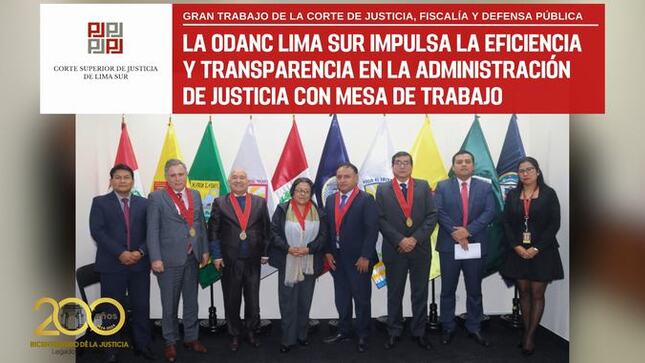 La Odanc Lima Sur impulsa la eficiencia y transparencia en la administración de justicia con Mesa de Trabajo