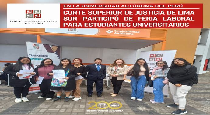 Corte Superior de Justicia de Lima Sur participó de Feria Laboral para Universitarios