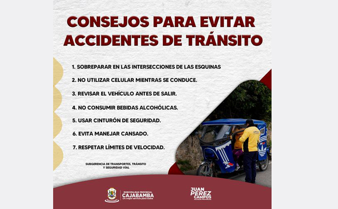 Consejos para evitar accidentes de tránsito