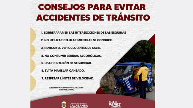 Consejos para evitar accidentes de tránsito