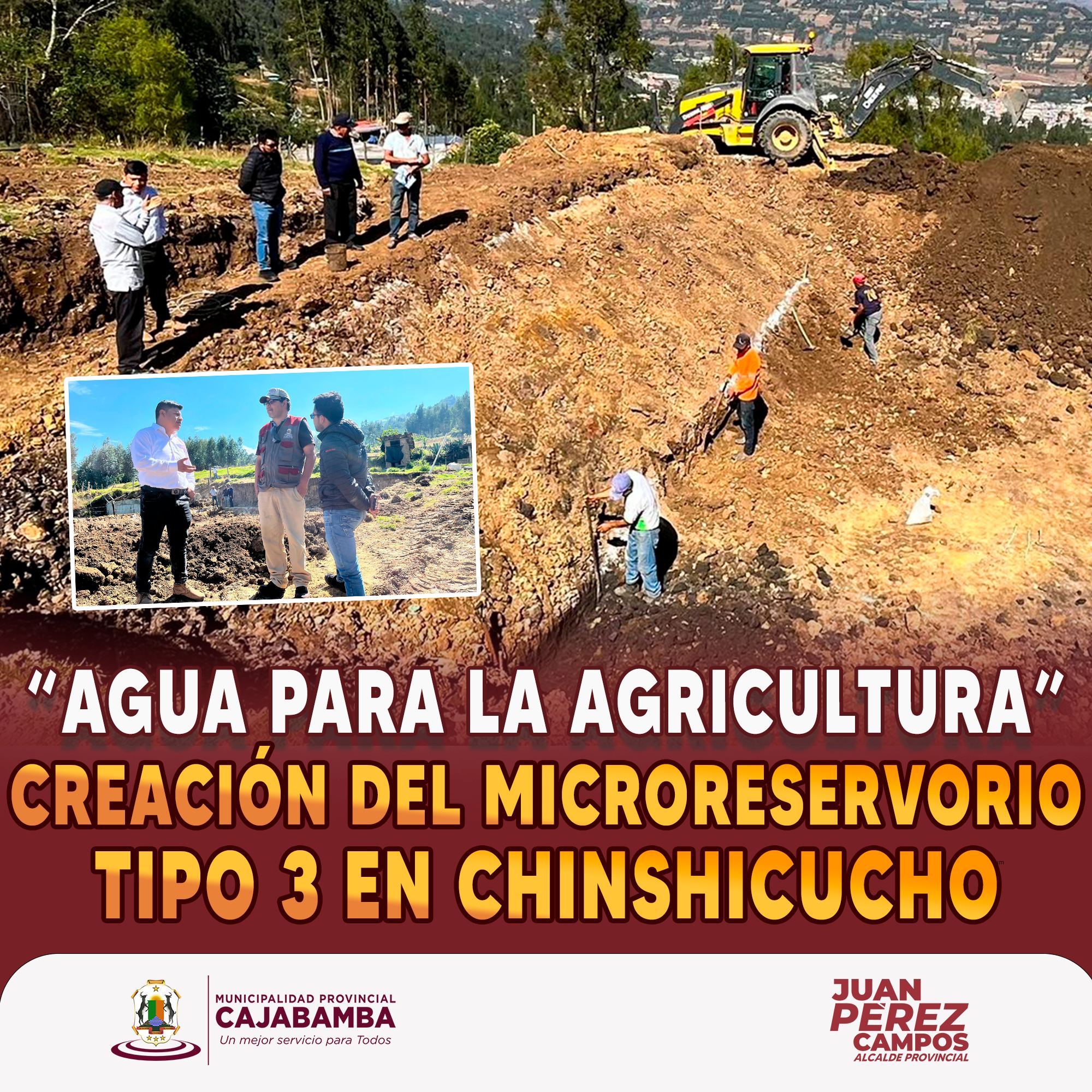 Agua para la agricultura, creación del micro reservorio tipo 3 en Chinshicucho