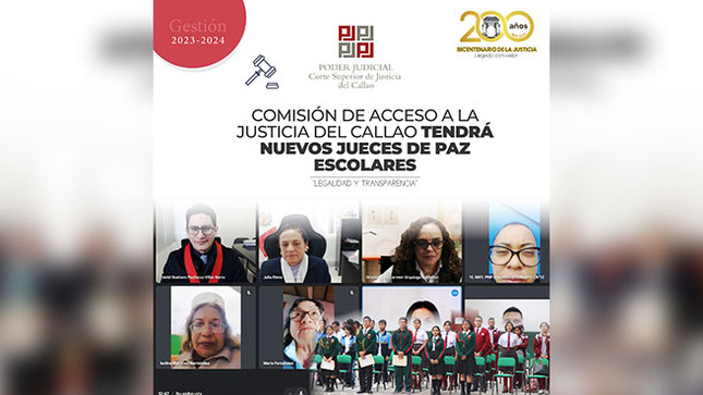Corte Superior de Justicia del Callao tendrá nuevos jueces de paz escolares