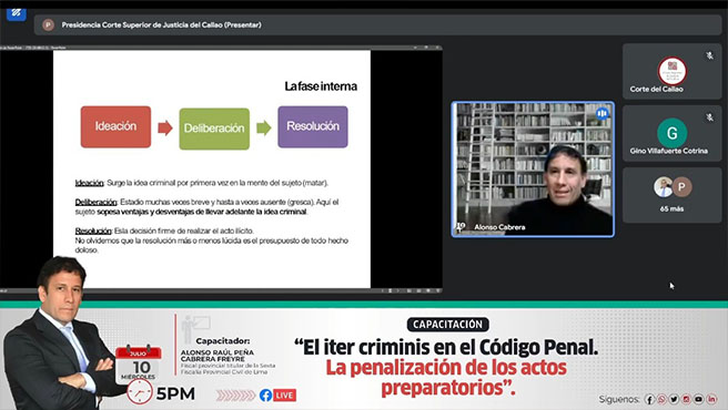 Fiscal Alonso Peña Cabrera expuso sobre la penalización de los actos preparatorios en la Corte Superior de Justicia del Callao