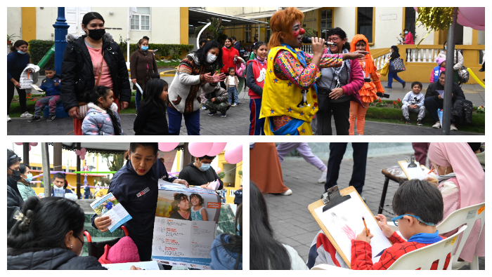 Los niños, niñas y adolescentes disfrutaron de una mañana alegre con un show infantil, juegos, dibujo y pintura, junto a sus madres.