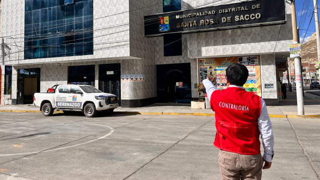 La Contraloría General identificó la ejecución de transferencias irregulares realizadas por cuatro funcionarios de la Municipalidad Distrital de Santa Rosa de Sacco en el año 2022, las cuales ascienden a más de S/ 2.6 millones.