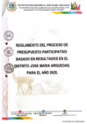 Vista preliminar de documento REGLAMENTO DEL PROCESO DE PRESUPUESTO PARTICIPATIVO BASADO EN RESULTADOS EN EL DISTRITO JMA PARA EL AÑO 2025