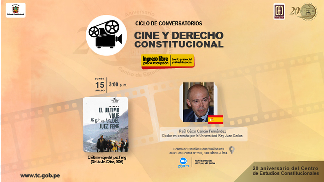 Este lunes 15 de julio el CEC del TC realizará el conversatorio sobre cine y derecho “El último viaje del juez Feng” 