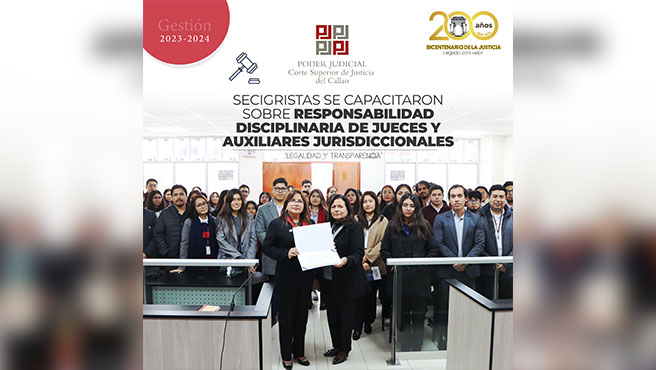 Secigristas de la Corte del Callao recibieron charla sobre Responsabilidad Disciplinaria de jueces y auxiliares jurisdiccionales