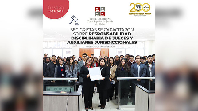 Secigristas de la Corte del Callao recibieron charla sobre Responsabilidad Disciplinaria de jueces y auxiliares jurisdiccionales