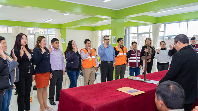 Autoridades juramentaron y conformaron el COEP, plataforma de defensa civil y el grupo de trabajo de la provincia de Huarmey.