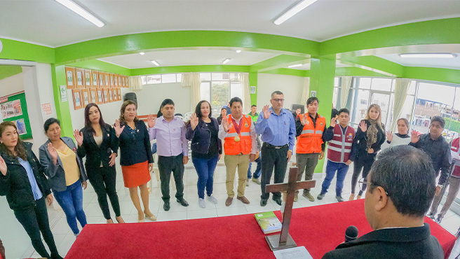 Autoridades juramentaron y conformaron el COEP, plataforma de defensa civil y el grupo de trabajo de la provincia de Huarmey.