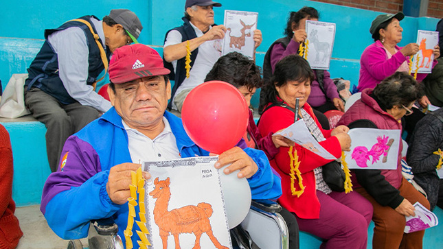 Se realizó las actividades de dibujo, pintura, lenguaje, escritura y manualidades para las personas de avanzada edad