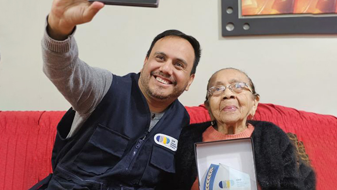 Visita del Jefe de la ONP a pensionistas centenarios