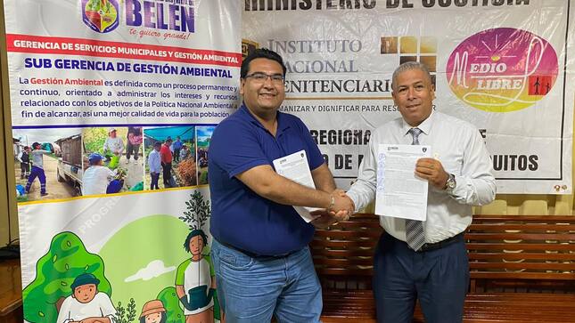 El alcalde de la Municipalidad Distrital de Belén, Cesar Vidaurre Floridas, firmó un importante convenio con el INPE