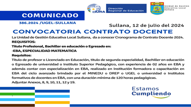 Comunicado N°386-2024