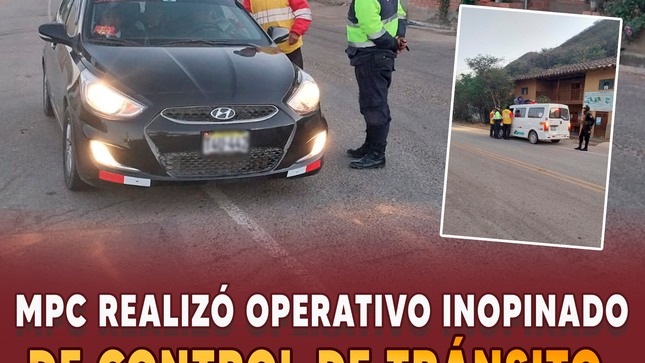 MPC realizó operativo inopinado de control de tránsito