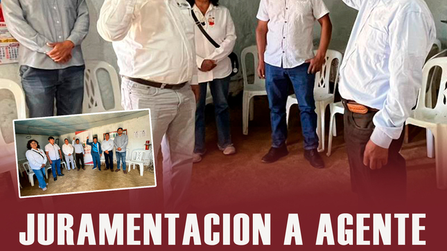 Juramentación del nuevo agente municipal de Colcabamba 