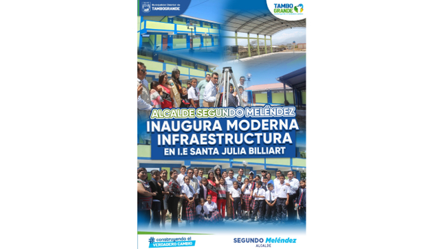 Alcalde Melendez inaugura moderna infraestructura en i.e Santa Julia Billiart en Tejedores