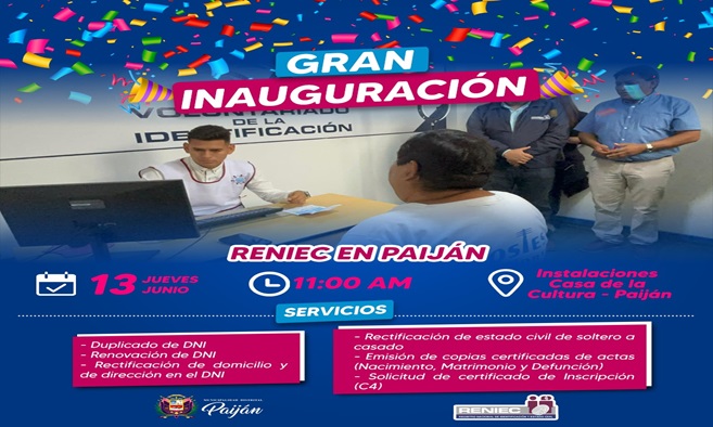 INAUGURACIÓN RENIEC EN PAIJÁN