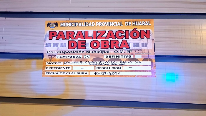 Paralizaci贸n de obras en terrenos agr铆colas sin autorizaci贸n en Huaral
