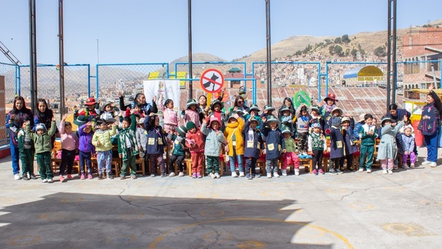 Niños de I.E.I. N° 1190 participan en campaña educativa “Semillitas de oro verde” para el cuidado de áreas verdes