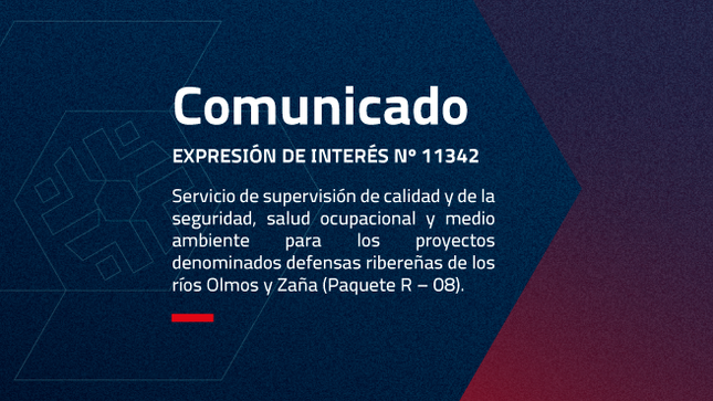 “SERVICIO DE SUPERVISIÓN DE CALIDAD Y DE LA SEGURIDAD, SALUD OCUPACIONAL Y MEDIO AMBIENTE PARA LOS PROYECTOS DENOMINADOS DEFENSAS RIBEREÑAS DE LOS RÍOS OLMOS Y ZAÑA (PAQUETE R – 08)”
