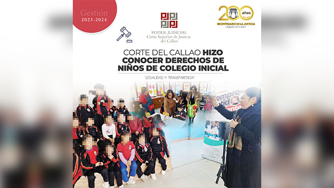 Corte Superior del Callao hizo conocer sus derechos a pequeños del colegio inicial “El Olivar de los niños”