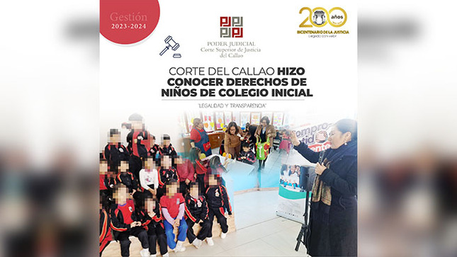 Corte Superior del Callao hizo conocer sus derechos a pequeños del colegio inicial “El Olivar de los niños”