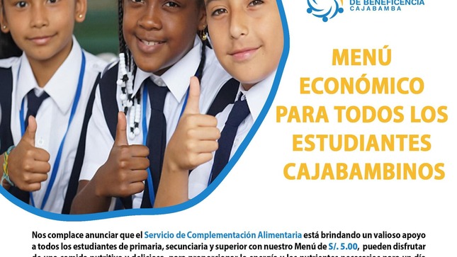¡Menú Económico para Todos los Estudiantes Cajabambinos!