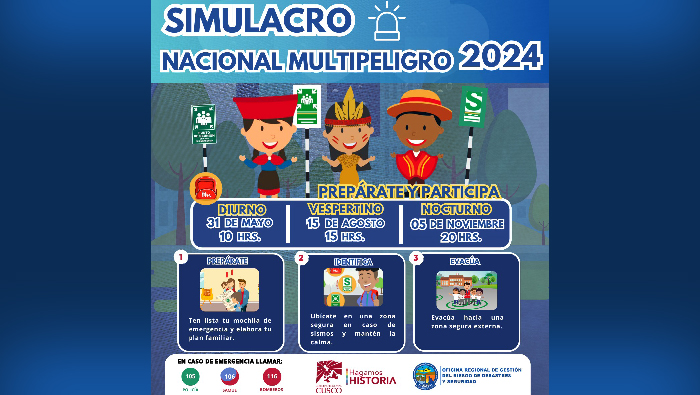 Simulacro Nacional Diurno: Prepárate, Identifica y Evacúa