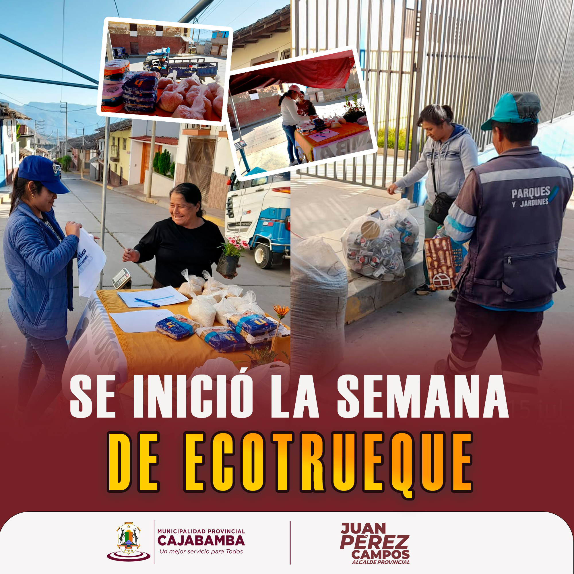 En esta edición, los vecinos intercambiaron activamente material reciclable por compost, plantas ornamentales y víveres