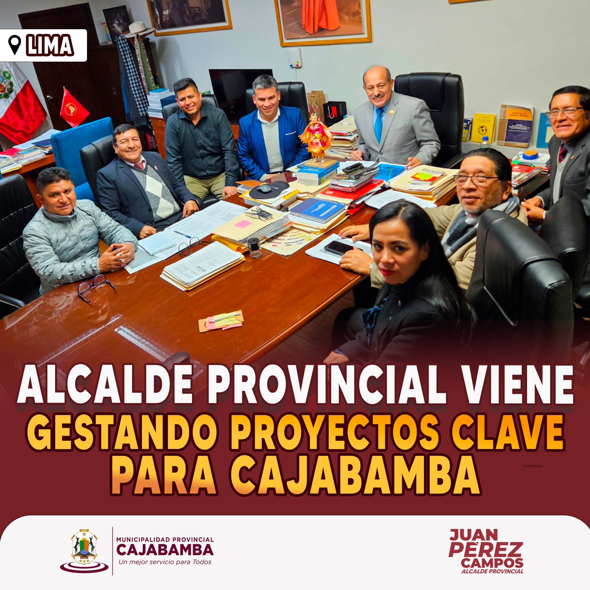 se encuentra en una fructífera reunión de gesta y coordinación