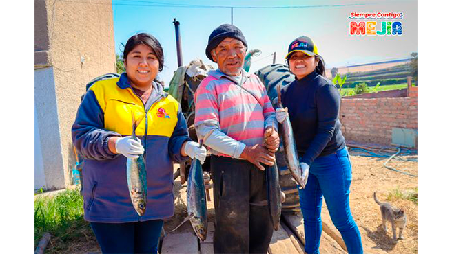 Municipalidad de Mejía entrega pescado fresco a pobladores de la zona rural y urbana del distrito