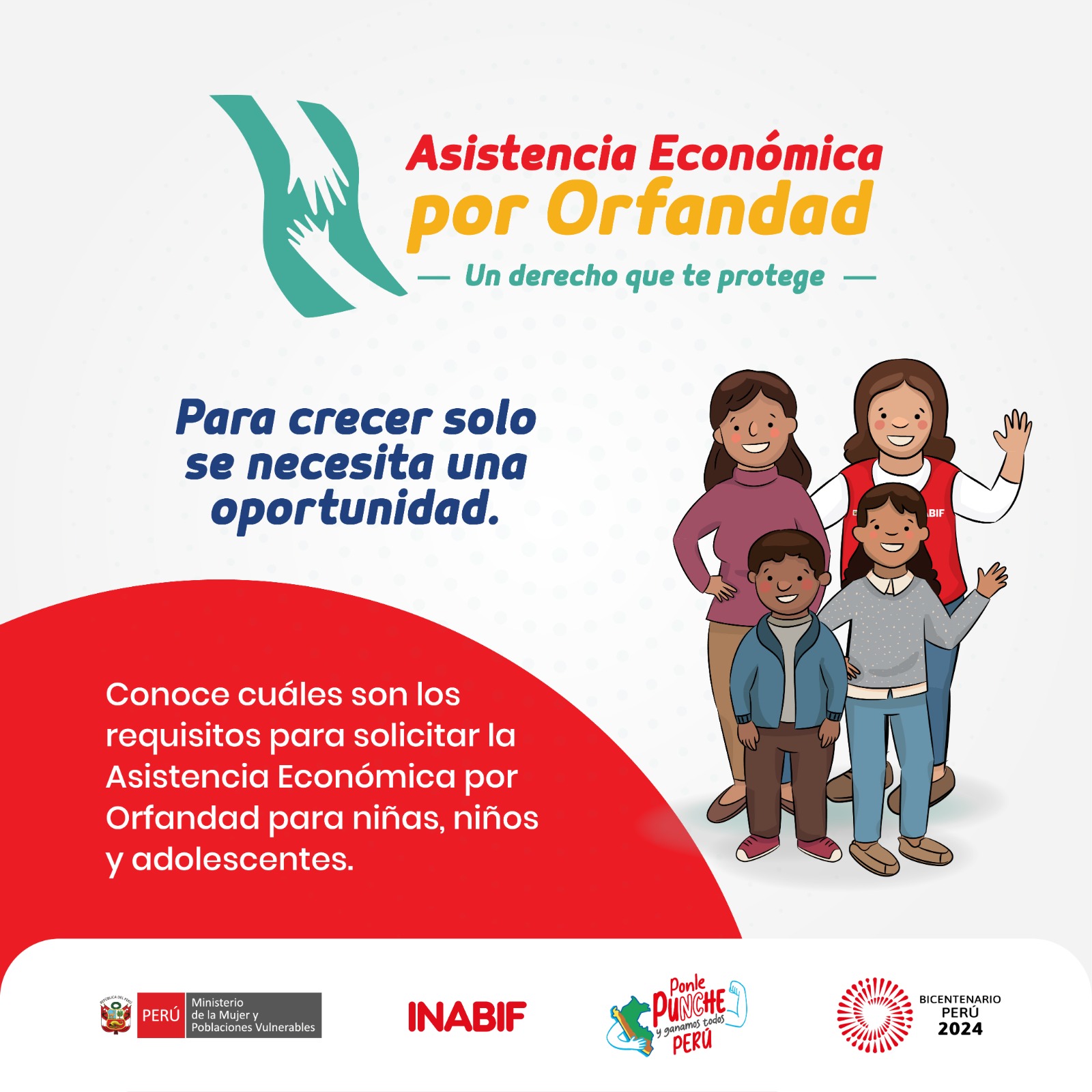 💠¿QUÉ ES LA ASISTENCIA ECONÓMICA POR ORFANDAD?
Son las niñas, niños y adolescentes que se encuentran en situación de orfandad, por haberse producido el fallecimiento de su padre, madre o ambos o tutor legal, quienes provienen o son acogidos en hogares que se encuentran en situación de pobreza o pobreza extrema.
Adicionalmente, son las niñas, niños y adolescentes en situación de orfandad que están bajo el mecanismo intersectorial para la protección de los defensores de derechos humanos.
Las niñas, niños y adolescentes que padezcan enfermedades crónicas o aquellos que tengan alguna discapacidad tendrán preferencia respecto al otorgamiento de los beneficios de la ley.
👉Si deseas mayor información puedes acercarte a la oficina de la DEMUNA (en la Municipalidad Provincial de Sihuas) o llamar al número 997052387.
🔹Más información en:
https://www.inabif.gob.pe/portalweb/asistencia_economica/