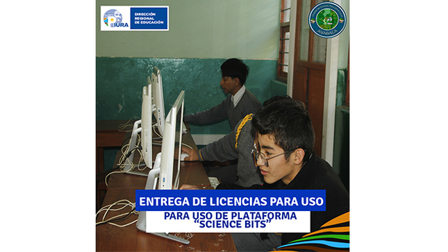Entrega de Licencias para uso de la Plataforma  “SCIENCE BITS” al club de Ciencias de la II.EE.