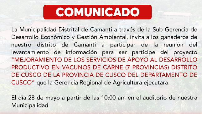 Atención Ganaderos de Camanti