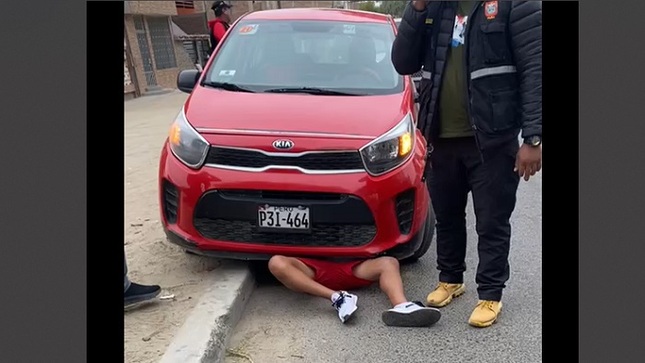 Infractor intenta evadir intervención