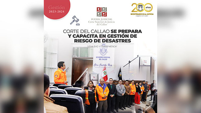 Corte Superior de Justicia del Callao se prepara y capacita en gestión de riesgo de desastres