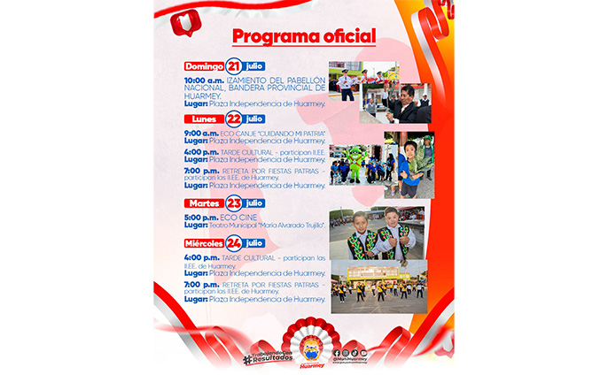 Programa oficial por Fiestas Patrias.