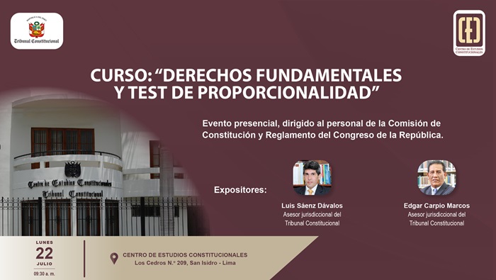CEC del TC organiza curso sobre derechos fundamentales y test de proporcionalidad dirigido a personal de la Comisión de Constitución y Reglamento del Congreso de la República